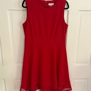 SUPER FLATTERING Calvin Klein Vibrant Red A-Line Dress